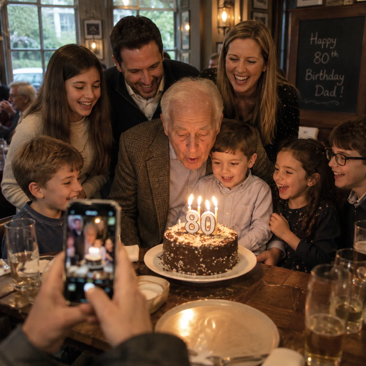 A child celebrating a birthday with a cake smash