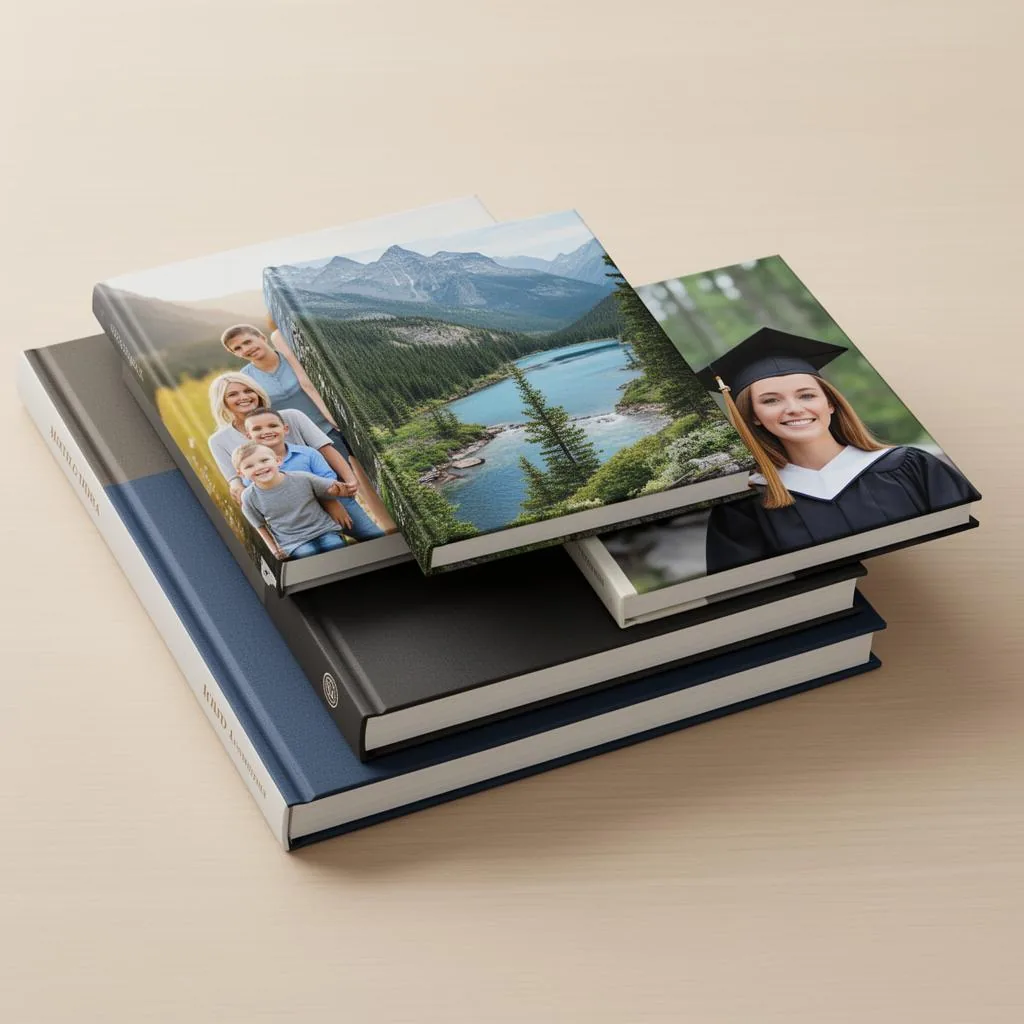 A stack of printed Memory Books